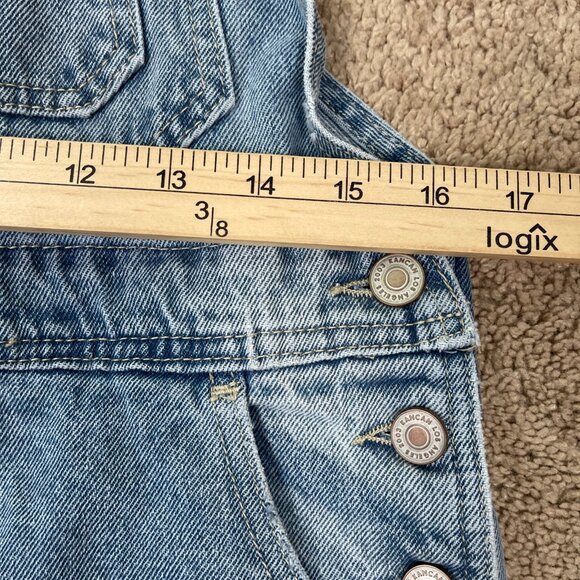 KanCan Overall Shorts Womens Medium Blue Distressed Denim Jean Country Festival - Picture 5 of 8